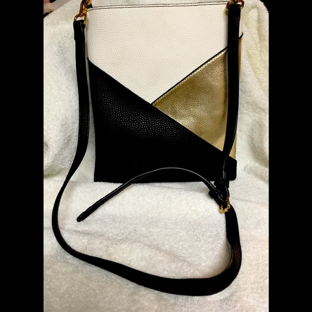 Faux leather crossbody purse color block